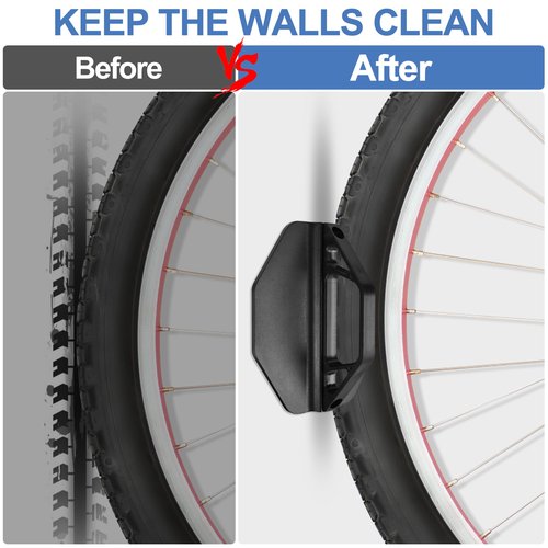 Tottist Wall Mounted Bike Rack for Indoor Storage - Heavy Duty 150° Swivel, No Drill Space Saving Design, Fits MTB/Road/E-Bikes & Hybrid, Anti-Slip Stopper (1-Pack, Black)