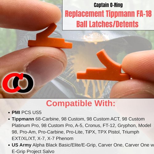 Captain O-Ring Replacement Ball Detent Latch - Compatible with Tippmann 98, A5, X7 | FA-18 Ball Keeper