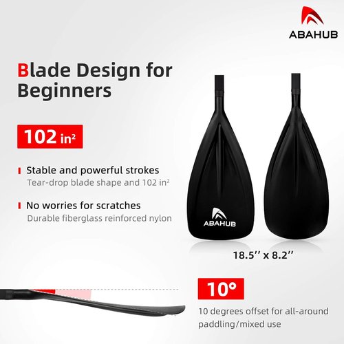 Abahub SUP Paddles - Adjustable 3-Piece Lightweight Paddleboard Oar | Aluminum Alloy Shaft 68"-84" in Multiple Colors