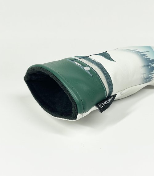 Golf Headcover for Hybrids and Fairway Woods Premium Leather Head Cover. Digitally Printed and Embroidered Design. (HC-Birdskie-Parkland-Course-Hybrid)