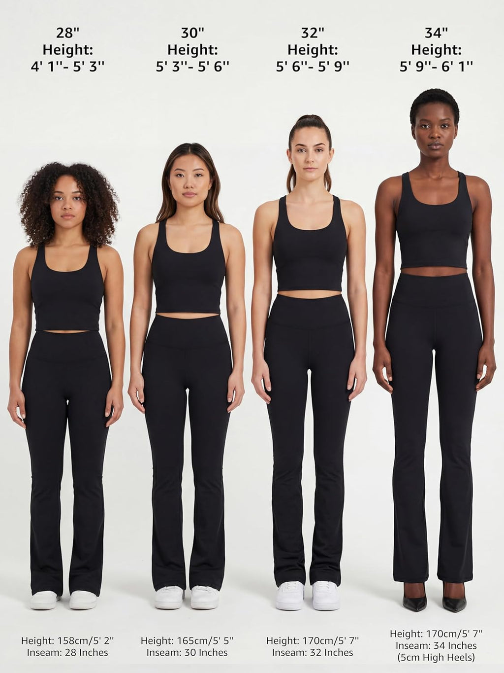 Sunzel High Waisted Flare Leggings - Tummy Control Bootcut Yoga Pants for Women | Split Hem Design