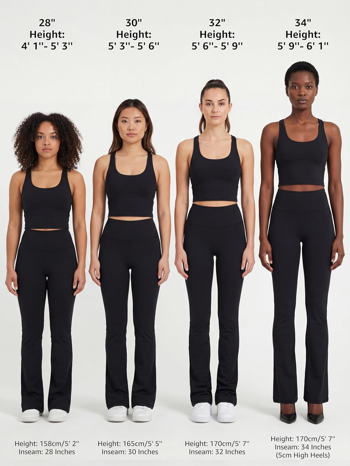 Sunzel High Waisted Flare Leggings - Tummy Control Bootcut Yoga Pants for Women | Split Hem Design