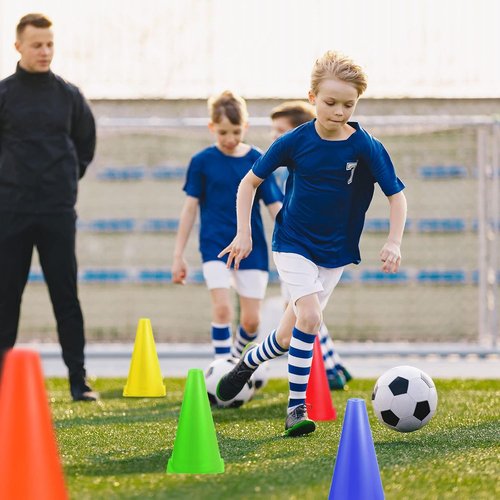 Hoteam 30-Pack 9-Inch Traffic Cones - Durable Plastic Agility Training Equipment for Sports & Events