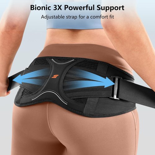 SueStar Sacroiliac Belt with Removable 3D Pressure, Hip Brace for SI Joints Pain, Lower Back Pain and Sciatica Nerve Relief, Anti-slip Si Joint Belt for Women,Gery.S/M