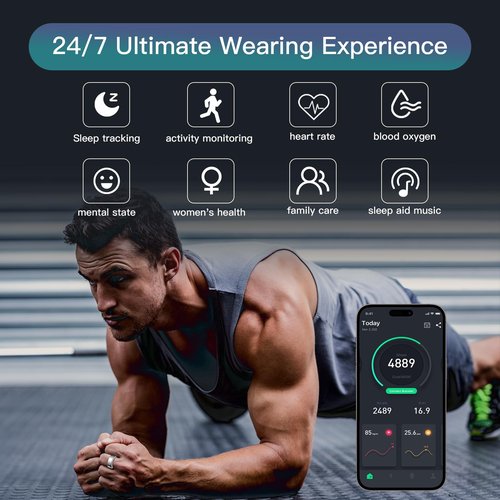 Kuxlagz Smart Ring Health Tracker for Women Men, Sleep Tracker with Heart Rate and Blood Oxygen, Fitness Ring for Activity Monitoring, 15 Days Battery, No Subscription, Titanium Alloy (Black, #9)