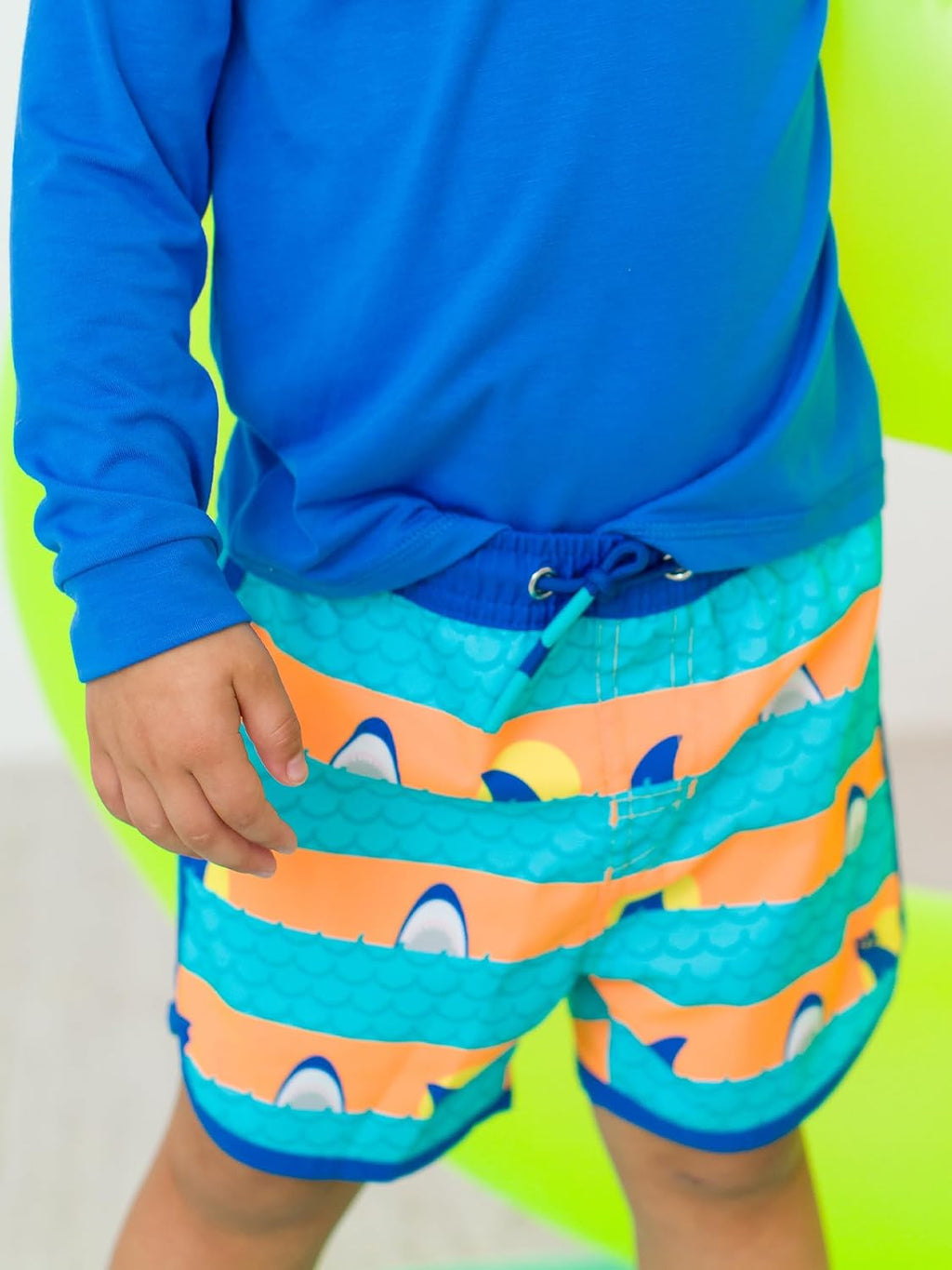 RUGGEDBUTTS Boys Swim Trunks - UPF 50+ Sun Protection | Dolphin Hem Design