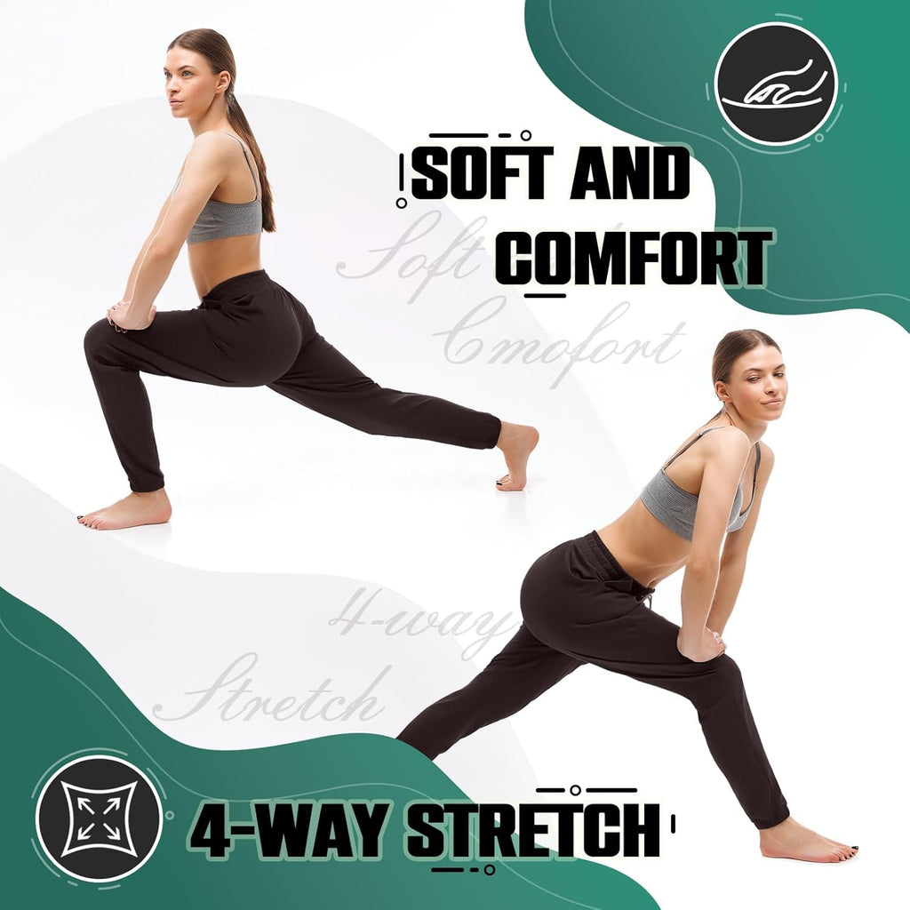 Walifrey Women's Joggers - Comfortable Drawstring Sweatpants with Pockets for Lounging & Workout