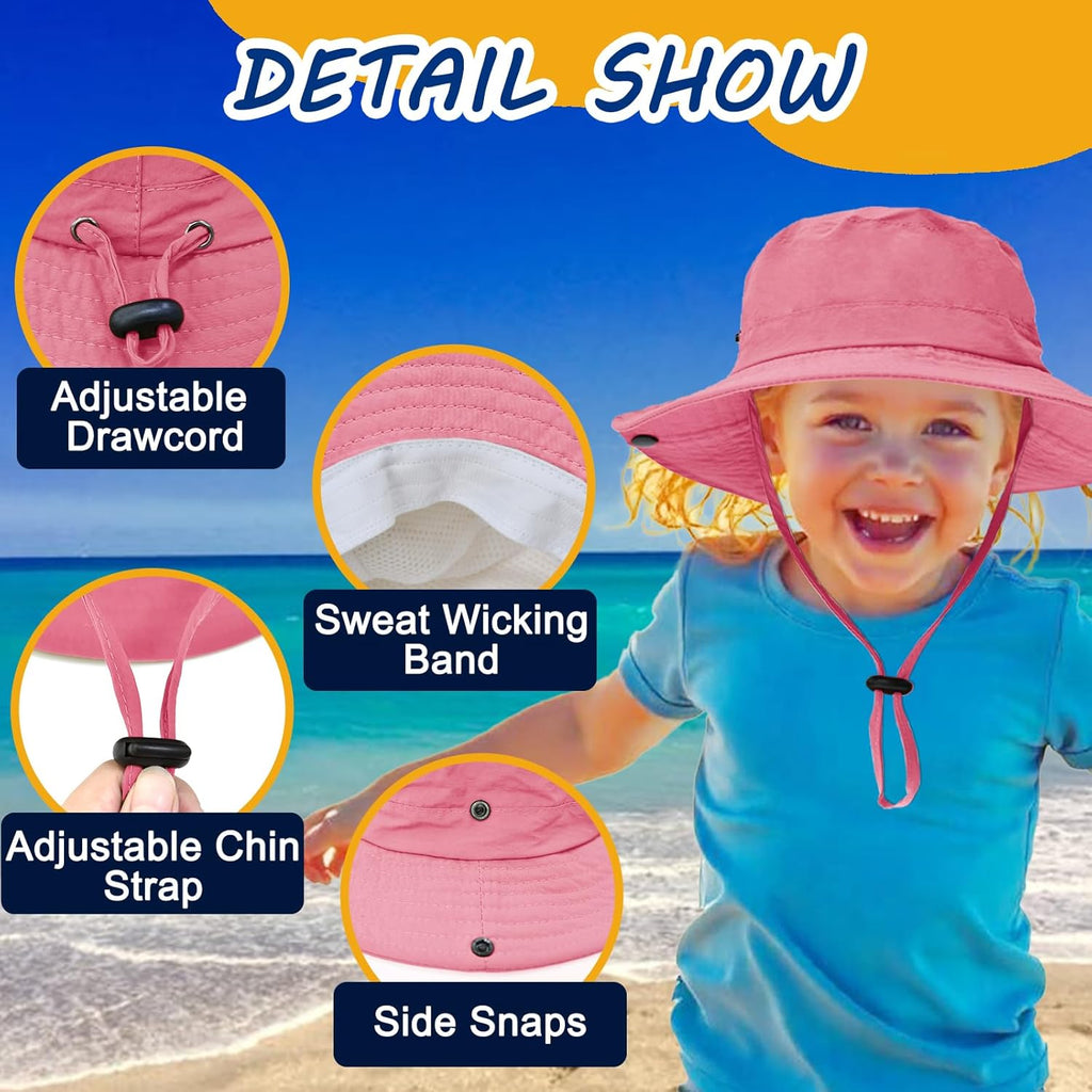 Skiennix Outdoor Kids Sun Hat - UPF 50+ Quick Dry Adjustable Bucket Hat for Girls & Boys