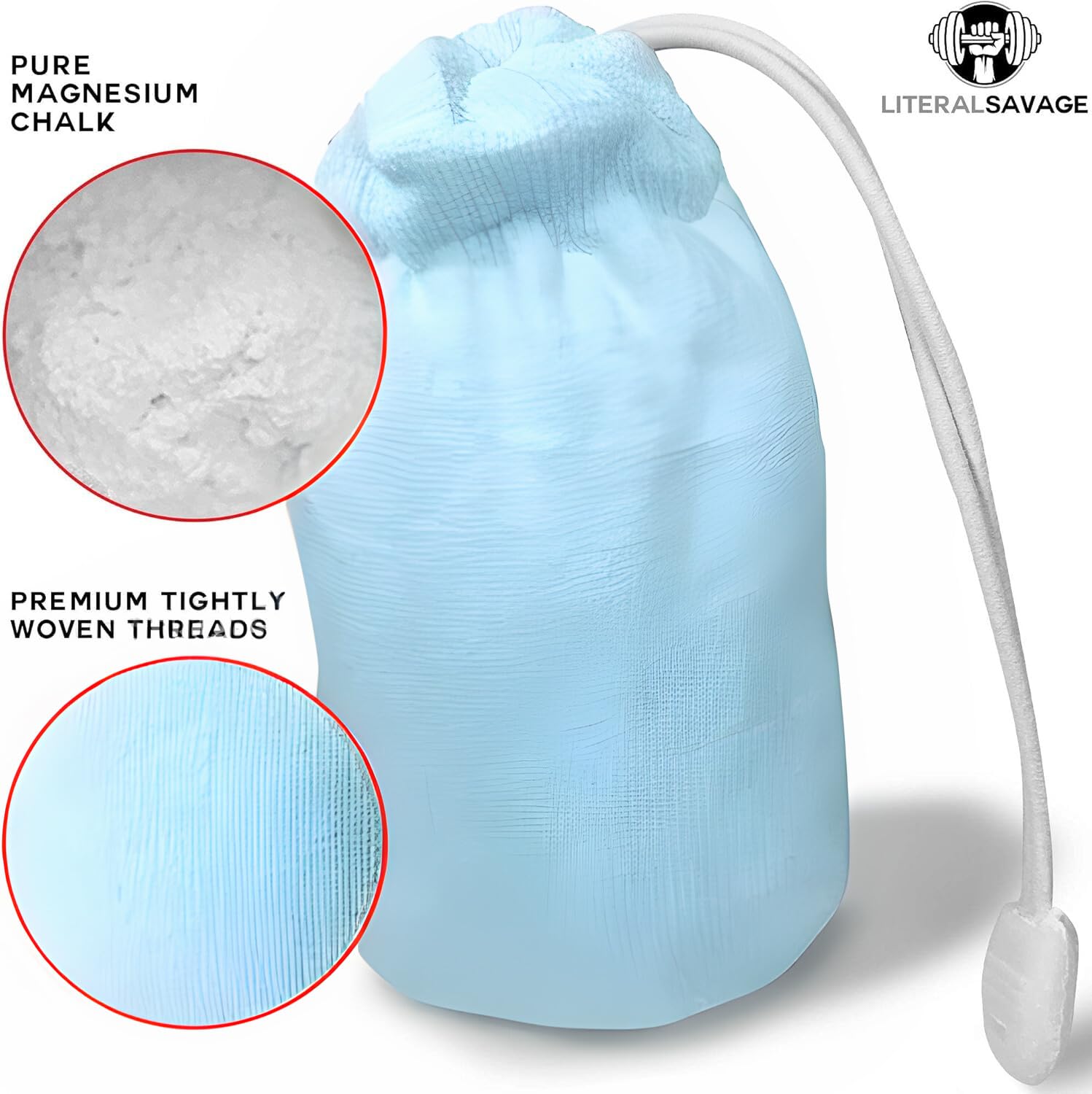 Literal Savage No Mess Climbing Chalk Ball for Lifting, Climbing, Gymnastics & Crossfit – Refillable Chalk Ball with Pure Magnesium Carbonate for Dry Hands & Better Grip – 2.3 oz