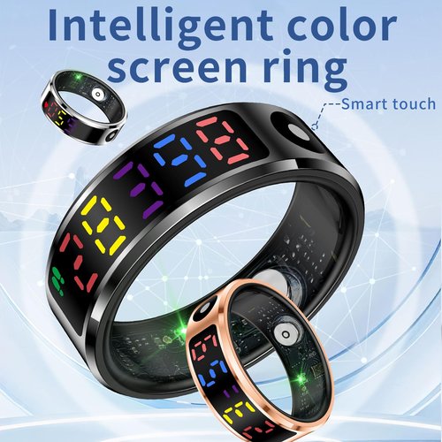 Yihou Smart Ring for Women Health Ring Fitness Tracker Sleep Monitor Step Counter Heart Rate Monitor Multisports No Subscription Fee for Android iOS Black 12