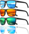 Skiennix Square Polarized Sunglasses - Vintage Style UV Protection for Men | Lightweight Frame