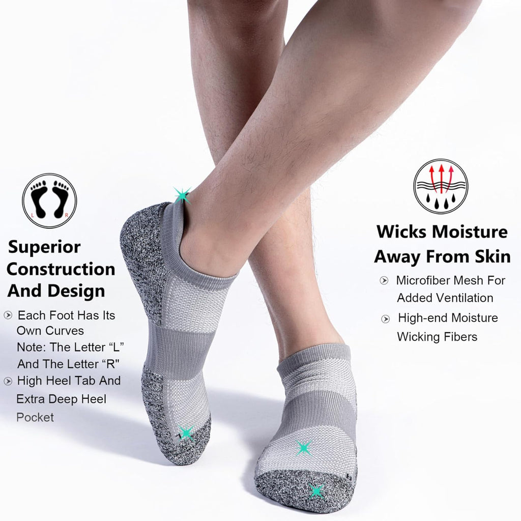 Skiennix No Show Compression Socks - Enhance Circulation | 4/8 Pack for Men and Women