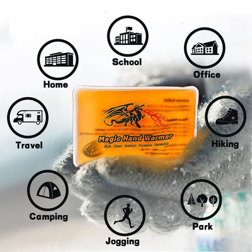 8 Pack Magic Hand Warmers, Reusable Snap Heat Packs, Reusable Pocket Hand Warmers, Portable handwarmers Used for Outdoor, Indoor, Working, Studying, Camping, Warm Gifts for Adults or Kids(01)