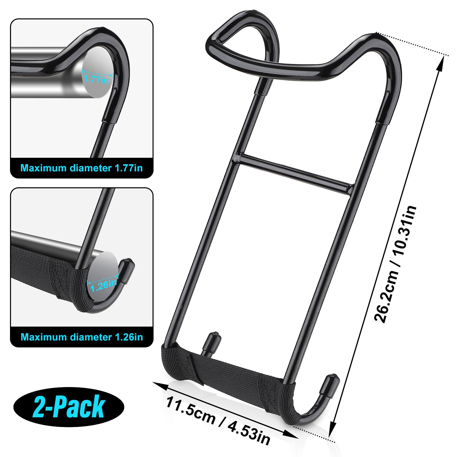 TOBWOLF Dumbbell Spotter Hooks Hangers, Heavy Power Dumbbells Rack Attachments for Dumbbell Bench Press Hold Up 225LB, Safety Connector Perfect for Hanging Dumbbells to Barbells for Chest Workout