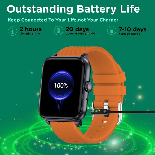 BENIO Fitness Tracker Smartwatch - 24/7 Heart Rate Monitor, Voice Calls & 100 Sports Modes - 1.85" Display, IP67 Waterproof