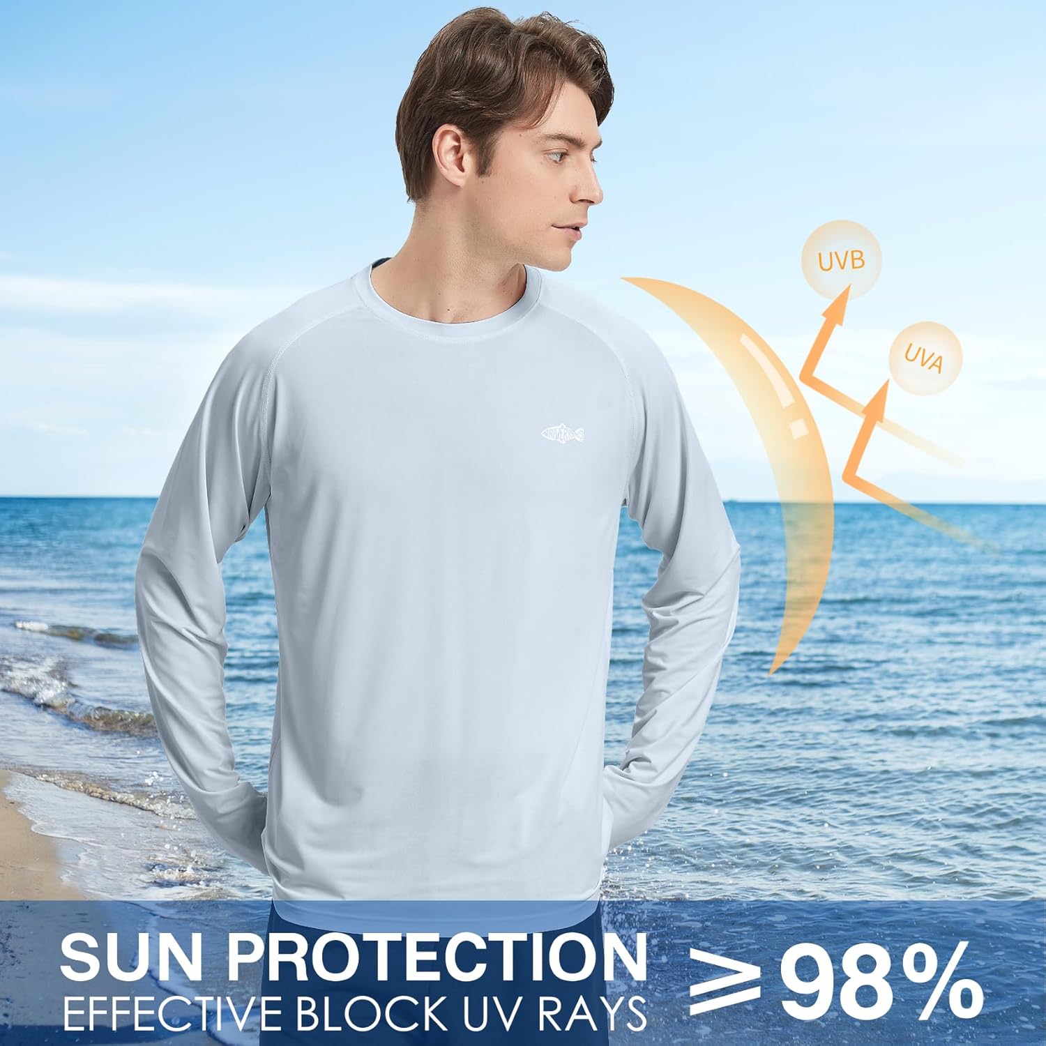 Skiennix Fishing Shirt for Men - Long Sleeve UPF 50+ UV Sun Protection Rash Guard | Style #1034