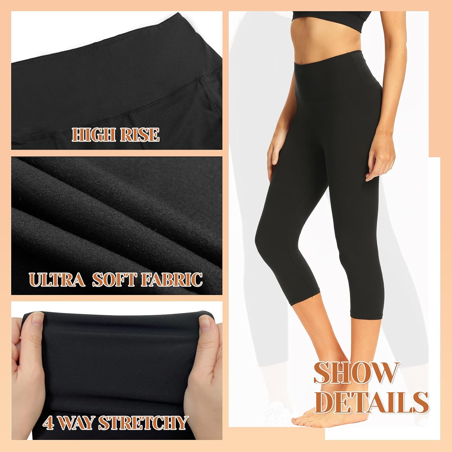 TNNZEET High Waisted Yoga Leggings for Women - 7 Pack with Pockets | Full Length & Capri Options