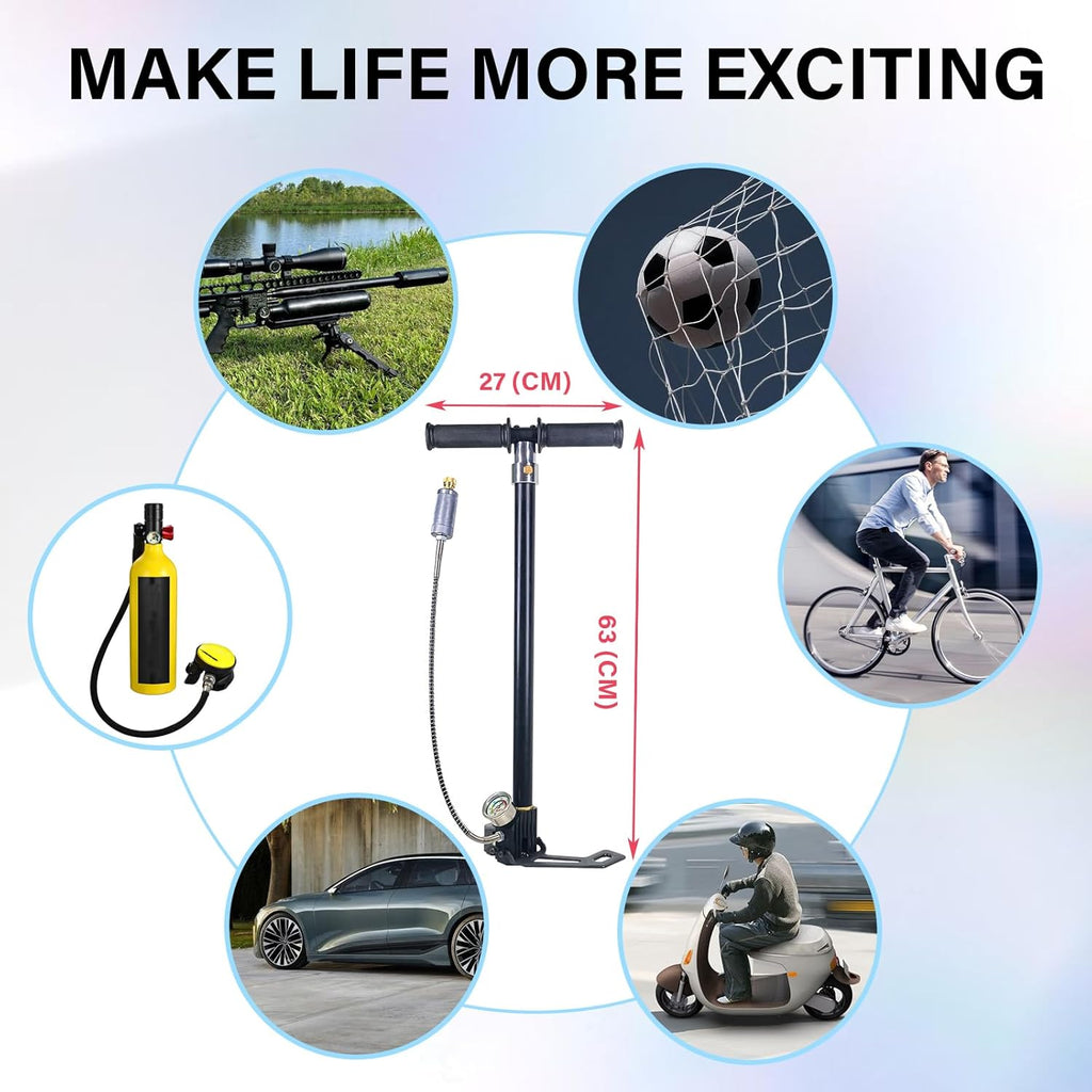 PCP Air Pump - High Pressure Hand Pump 4500 PSI | 4 Stage Airgun Filling Pump for 30 MPA Air Rifles