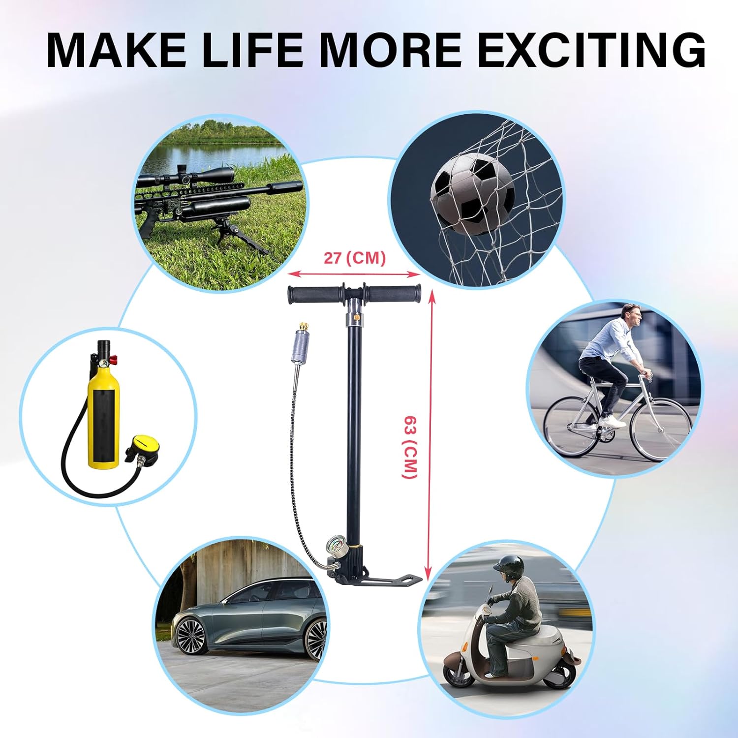 PCP Air Pump - High Pressure Hand Pump 4500 PSI | 4 Stage Airgun Filling Pump for 30 MPA Air Rifles