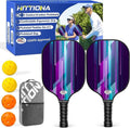 HITTIONA Pickleball Paddles - Fiberglass Pickleball Paddles Set of 2, USAPA Approved Pickle Ball Rackets 2 Pack with 4 Pickleball Balls, 1 Pickleball Net Bag, Paddles Ball Set for Beginners