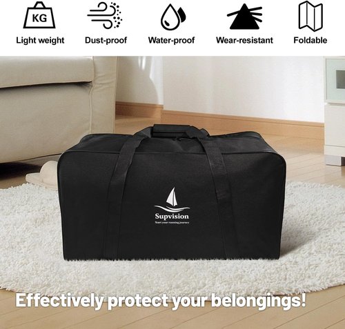 54L Foldable Duffle Bag by [Brand Name] - Durable Travel Tote with Zippers & Handles | Ideal for Camping & Gym (23.6x11.8x11.8in)