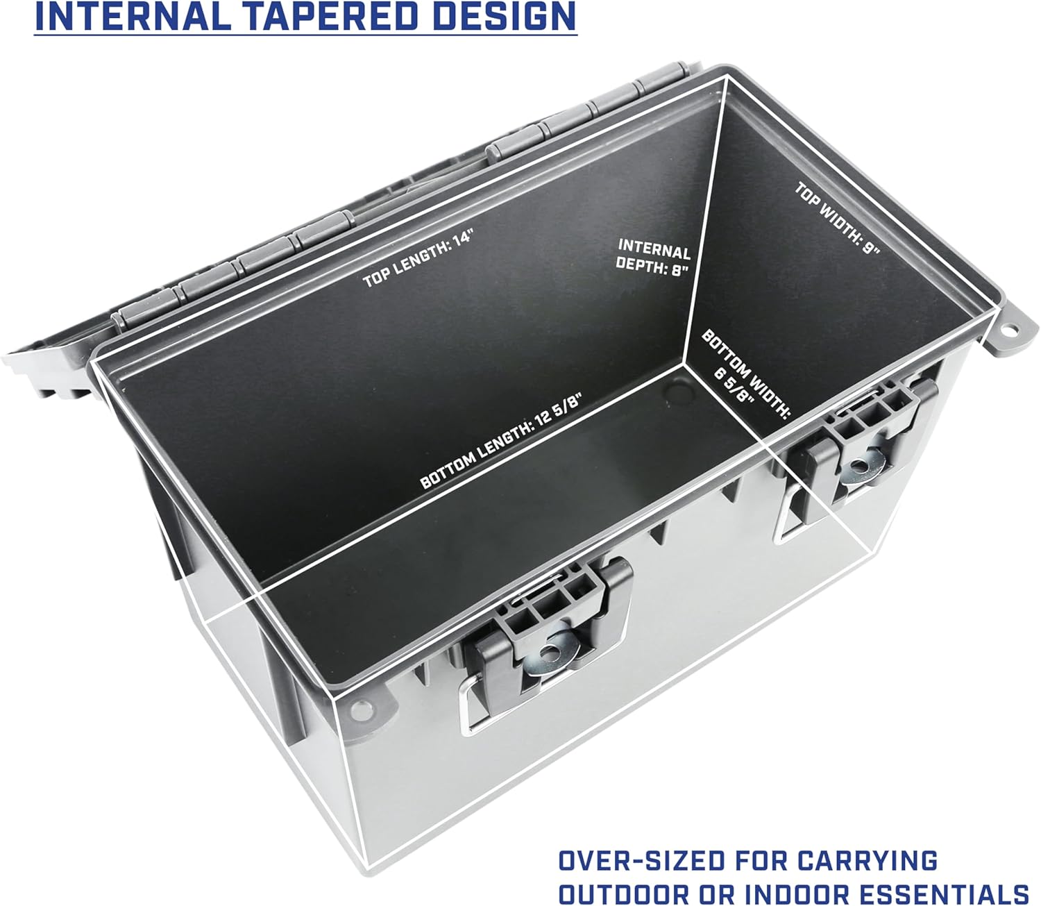 Sheffield XL Storage Bins - Lockable, Water-Resistant Containers with Lids | 2-Pack, Made in USA