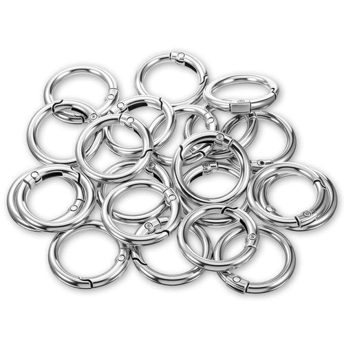 100 Pcs Spring O Rings Round Carabiner Snap Clip, 28MM Zinc Alloy Round Keychain Spring O Ring Clip, Bag, Purse, Handbag