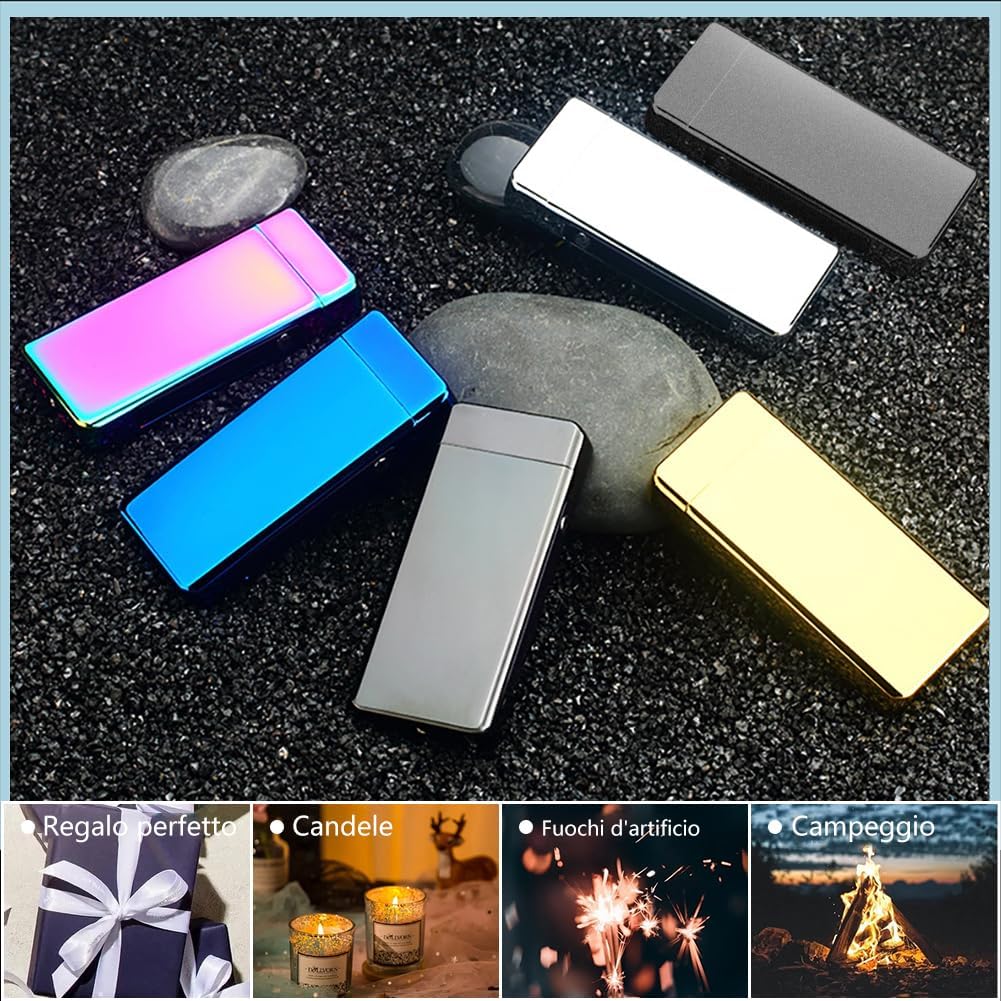YOZWOO Electric Lighter - Rechargeable High Power Flame Arc Lighter with LED Indicator | Windproof for Camping & Candles (White)