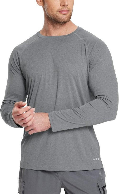 Baleaf Men's UV Protection Long Sleeve Shirts - SPF UPF 50+ Quick Dry Rash Guard for Fishing & Running