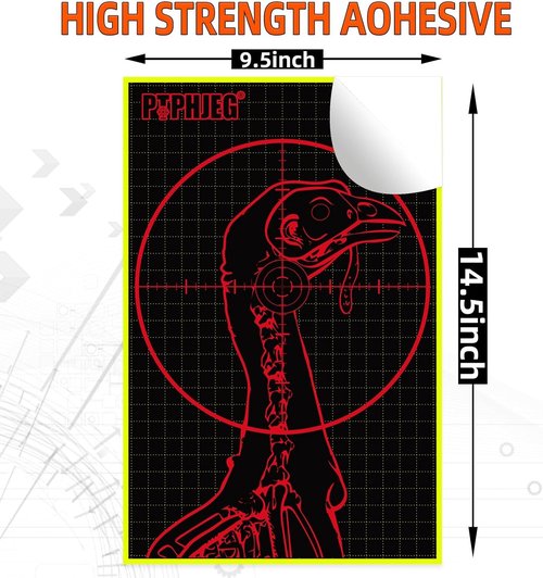 Fluorescent Splatter Turkey Targets - Highly Visible Shotgun Practice Stickers | 9.5x14.5 Inches (10/25/50 Pcs)