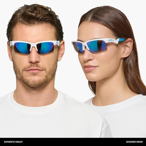 Oakley Youth OJ9013 Capacitor Sunglasses, Polished White/Prizm Sapphire, 63 mm