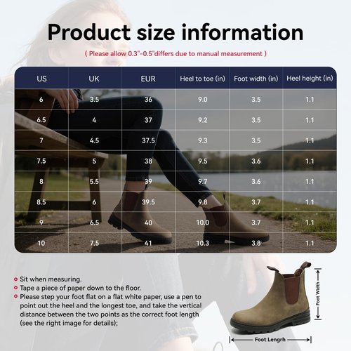 Cestfini Women's Low Heel Chelsea Boots Round Toe Elastic Ankle Booties Ladies Casual Slip On Leather Shoes 8.5, Khaki