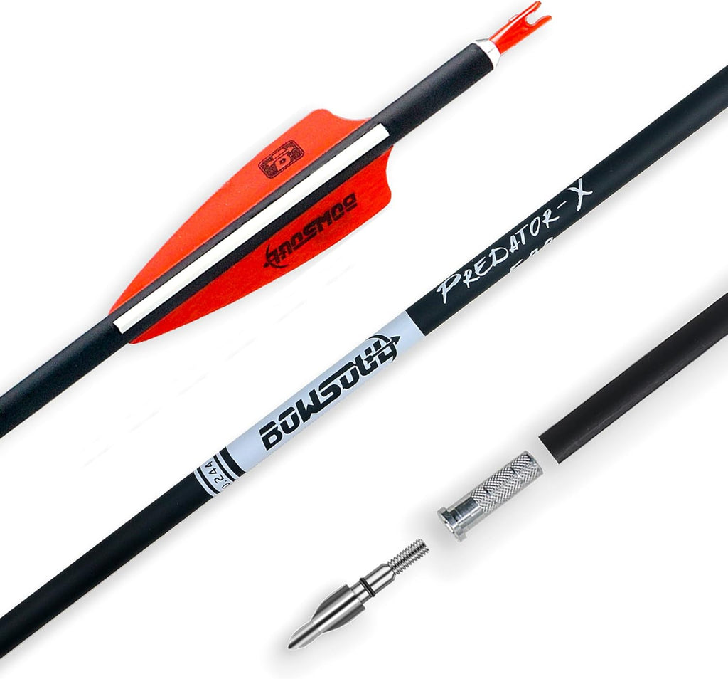 Skiennix 31-Inch Carbon Arrows - Removable Tips for Target Practice | Pack of 12 for Compound & Recurve Bows