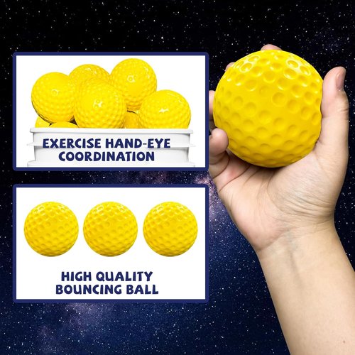 Bucket Pitching Machine Baseballs - 24/36 Pack of 60 MPH High Bouncy Yellow Practice Balls | Durable & Lightweight for All Ages