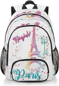 Bonjour Paris | Eiffel Tower Kids Backpack - Lightweight, Waterproof Schoolbag for Teens, Colorful Design