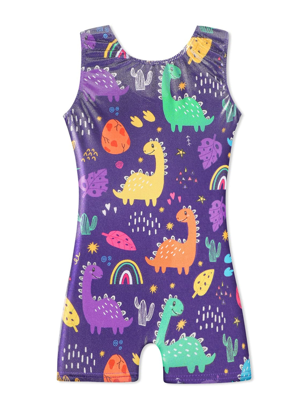 HOZIY Gymnastics Leotard Toddler Girl Dinosaur 4t 5t 4-5t Biketard Sparkly Cactus Stars Colorful Multicolored Dark Purple Sparkly Rainbow Outfits Clothing Apparel