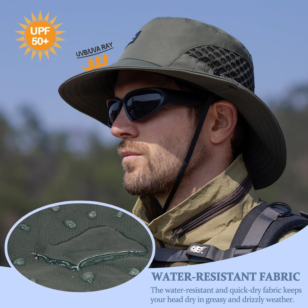 Skiennix Fishing Hat - UPF50+ Wide Brim Sun Hat for UV Protection | Ideal for Hiking & Beach Use