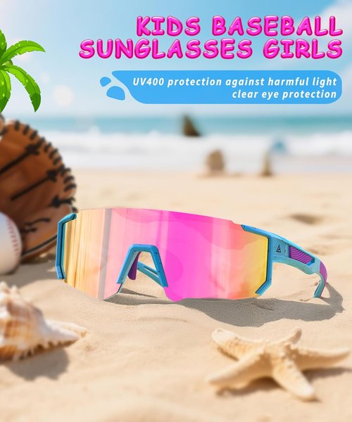 Kids Sunglasses - UV Protection Youth Baseball & Softball Shades for Ages 4-14 | 3-Pack