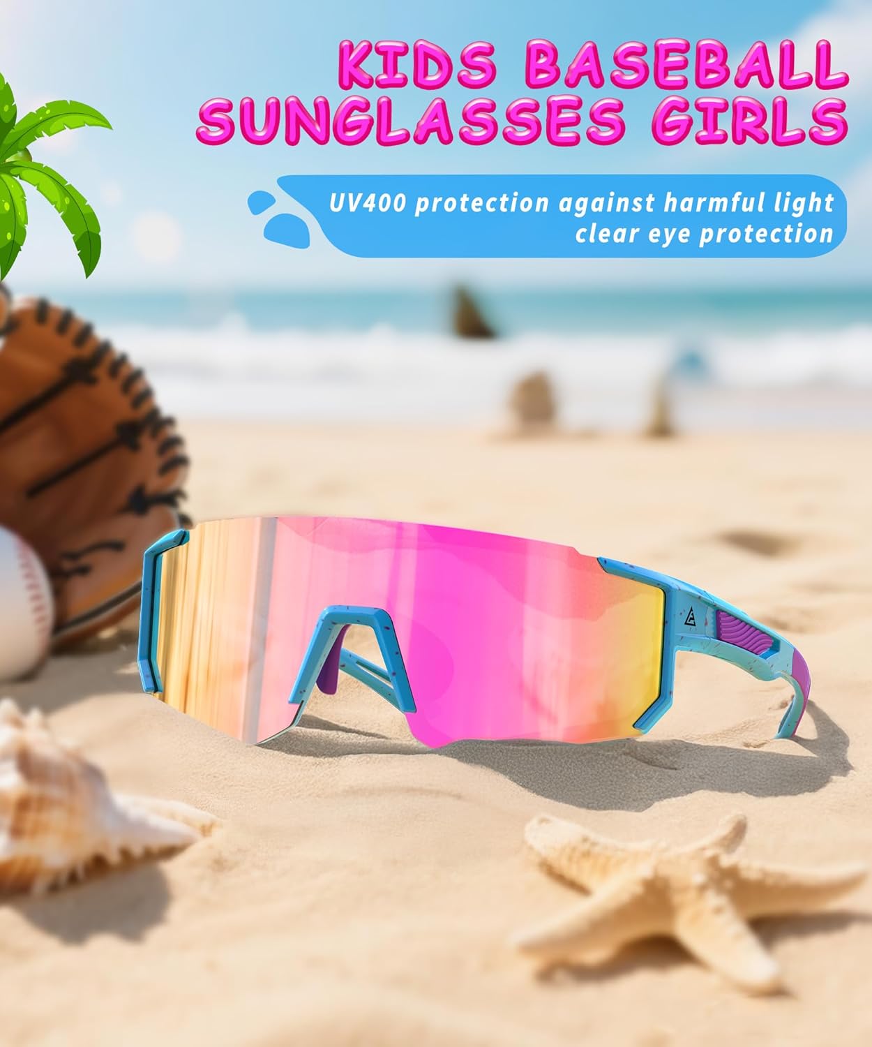 Skiennix Kids Sunglasses - UV Protection Youth Baseball & Softball Eyewear | 3-Pack for Ages 4-14