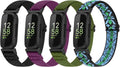 Vodtian 4-Pack Elastic Nylon Loop Bands for Fitbit Inspire 3 | Adjustable Sport Straps for Men & Women