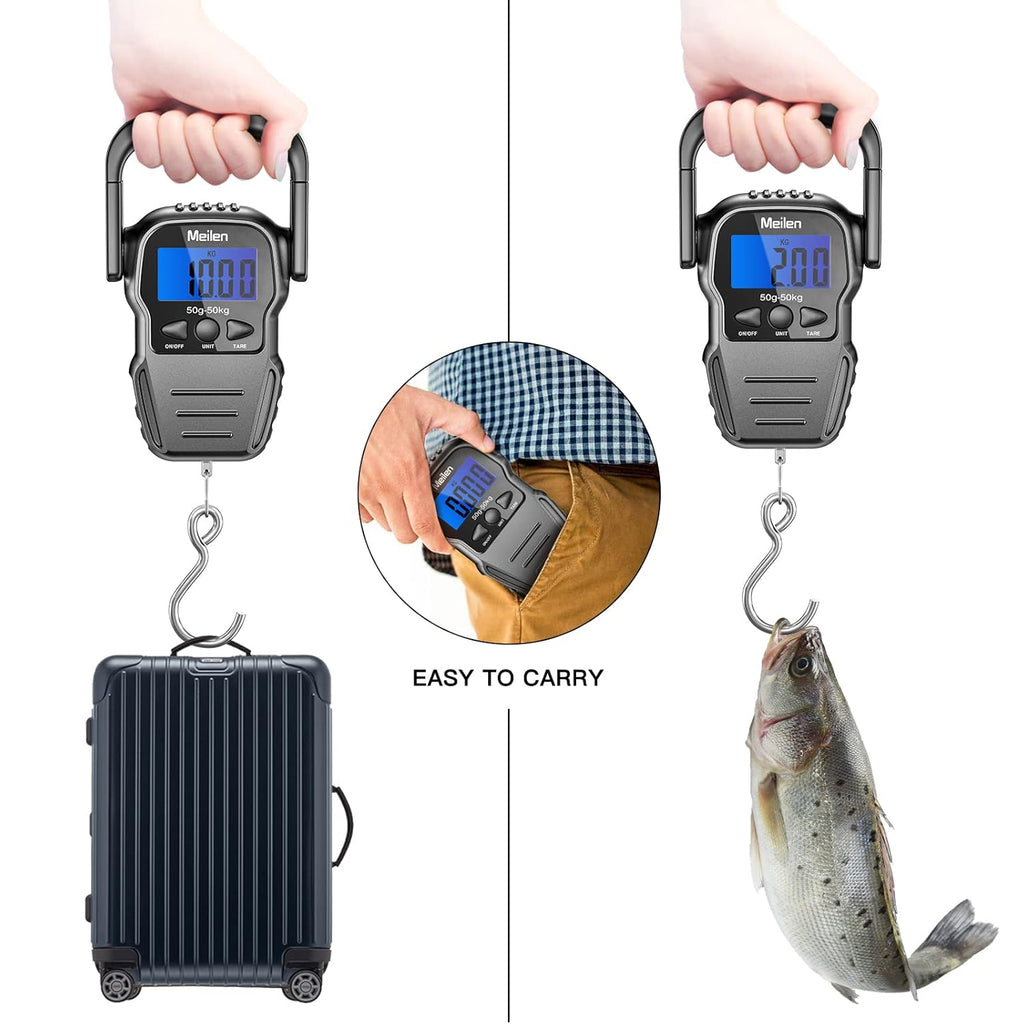 Skiennix Luggage Scale - 110lb Digital Weight Scale with Backlit LCD Display & Measuring Tape