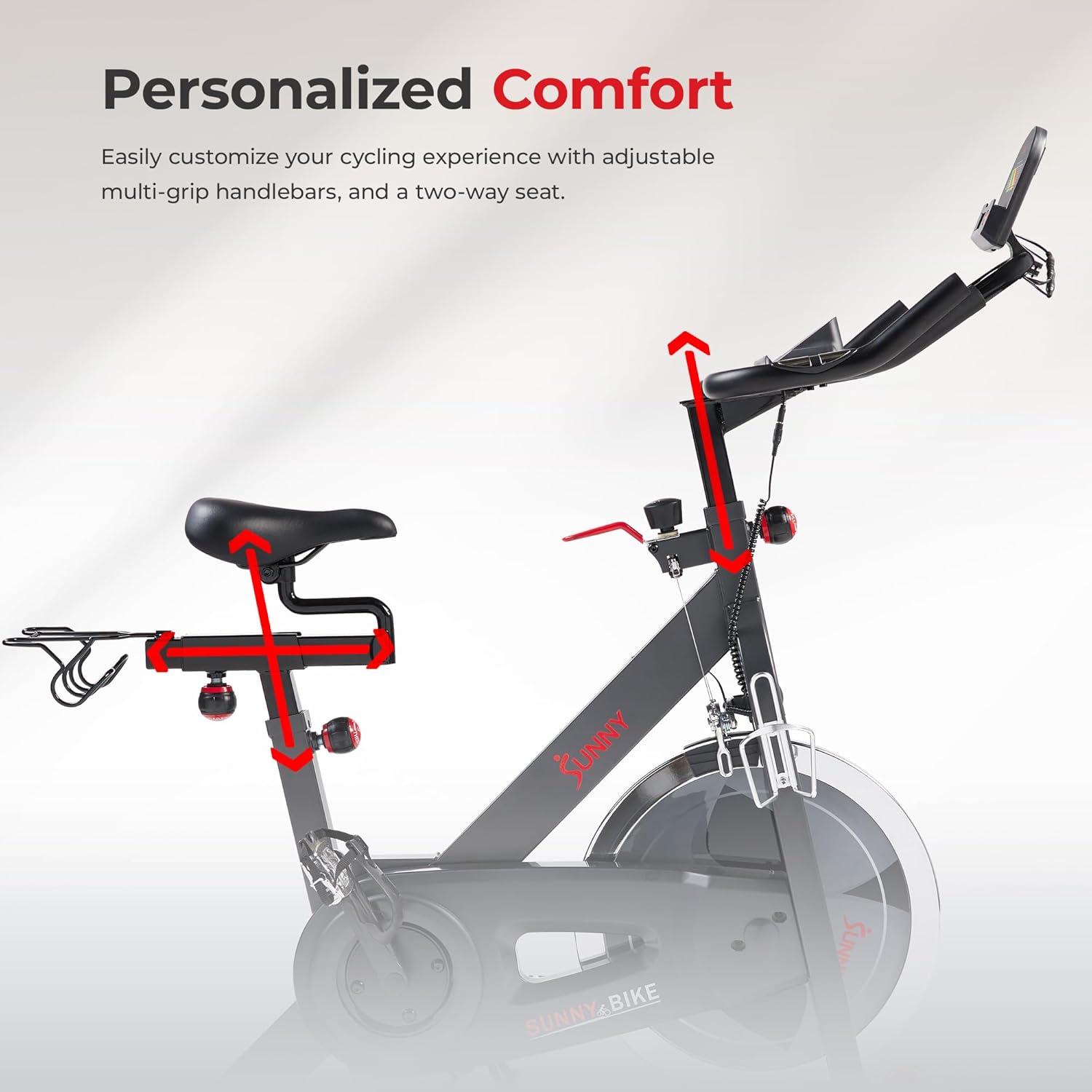 Sunny Health & Fitness Pro Indoor Cycling Bike - Felt Resistance, Belt Drive & SunnyFit App Compatible
