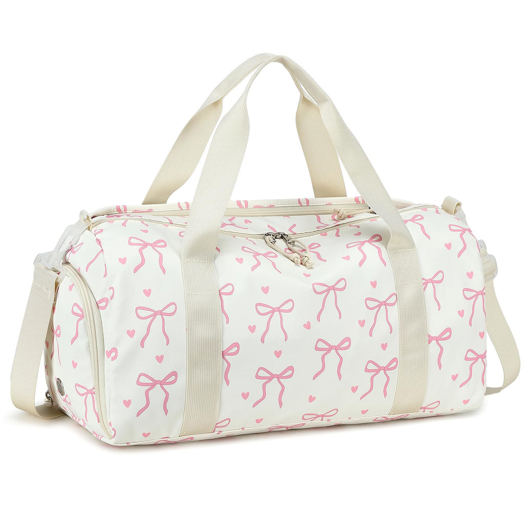 LOIDOU Kids Duffle Bag for Girls, Lightweight Girls Overnight & Weekender Travel Bag with Shoe Compartment and Wet Pocket, Cute Duffel Bags for Toddler Dance, Kids Sleepovers, Gym & Weekend Trips