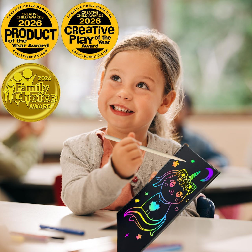 ZMLM Scratch Paper Art Kits - 2 Pack Rainbow Notebooks for Kids | Perfect Easter Basket Stuffers