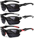 DioKiw 3PACK Sports Polarized Sunglasses for Men Cycling Running Fishing UV400 Protection Sun Glasses Lightweight Half Frame Goggles