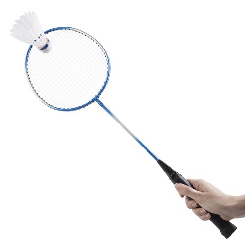 Badminton Set - Backyard Games Include 4 Badminton Rackets, 3 Birdies, Regulation-Size Net with Pole Stakes and Carry Bag - Outdoor Sports by Hey Play