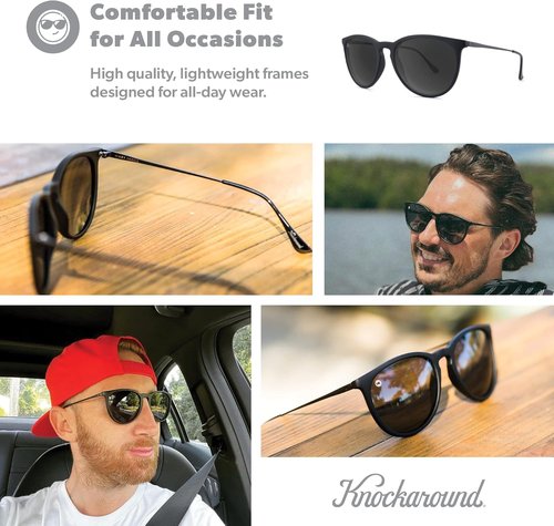 Knockaround Polarized Sunglasses - Stylish Round Design with UV400 Protection for Men & Women