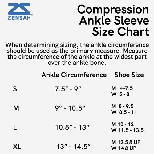 Zensah Ankle Support - Compression Ankle Brace - Great for Running, Soccer, Volleyball, Sports - Ankle Sleeve Helps Sprains, Tendonitis, Pain, Black, Small