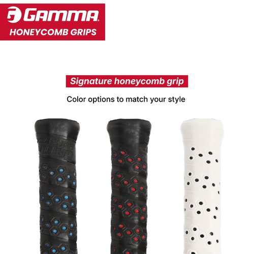 Gamma Tennis Honeycomb Replacement Grip, Moisture Wicking, Tacky, Extra Durable, White…