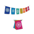 Sacred Geometry Rainbow Prayer Flags Set | Handprinted 9x12 In Indonesia